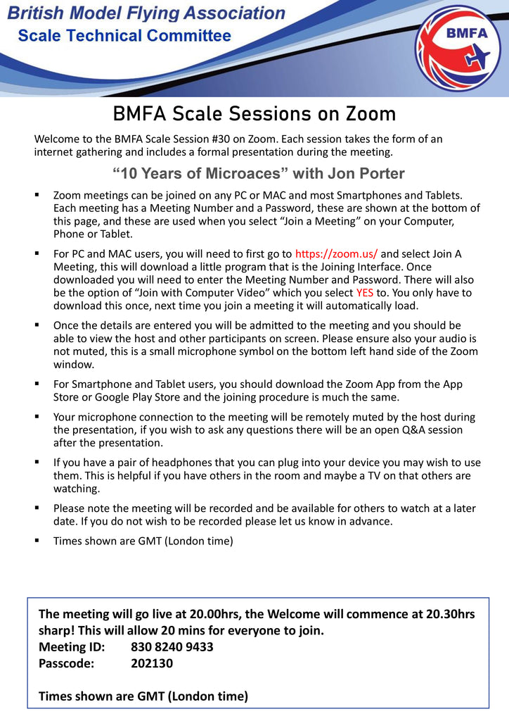 ZOOMing with the BMFA